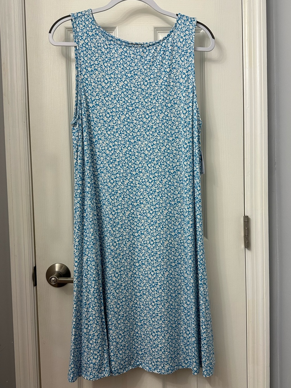 NWT Old Navy Sleeveless Blue Floral Swing Dress Size L
